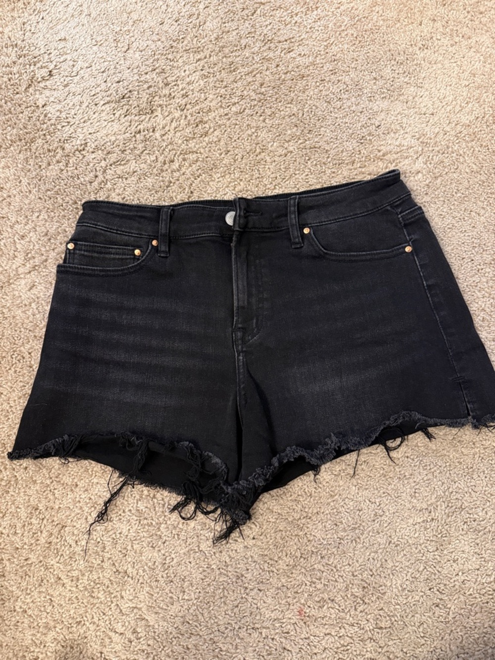 Mica black stretch jean shorts